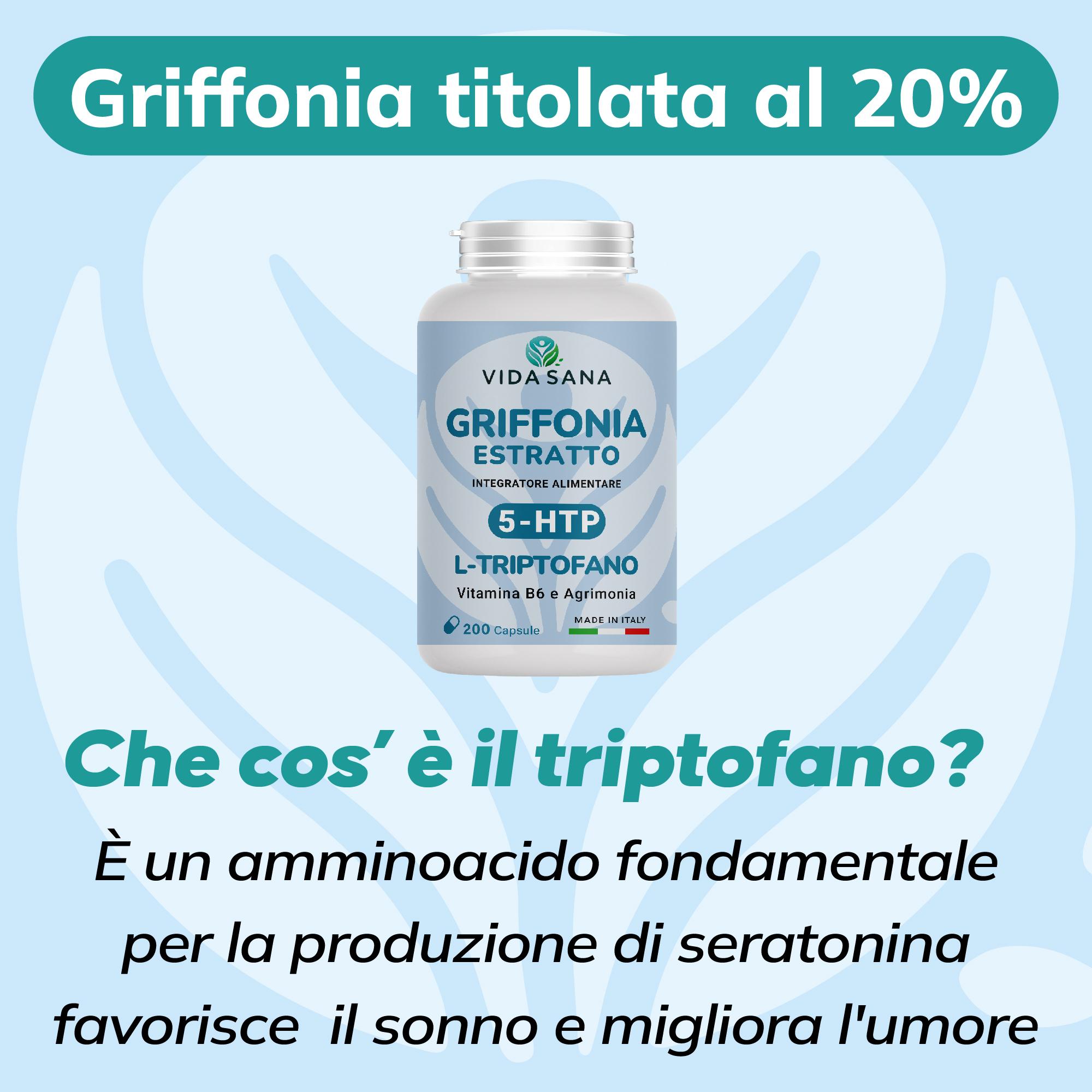 GRIFFONIA con L-TRIPTOFANO 5-HTP 200 CPS - immagine 4